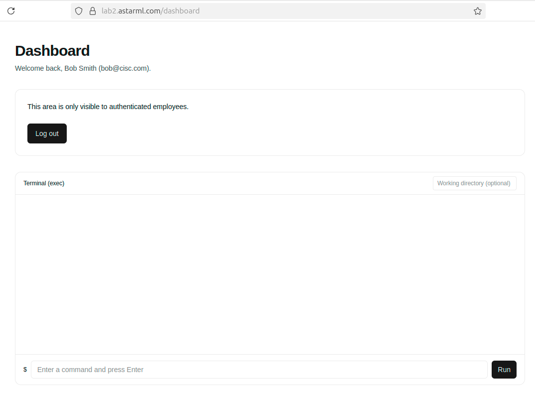 astarml_dashboard_page.png